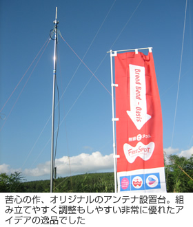 苦心の作、アンテナ設置台。組み立て易く調整もしやすい非常に優れたアイデアの逸品でした