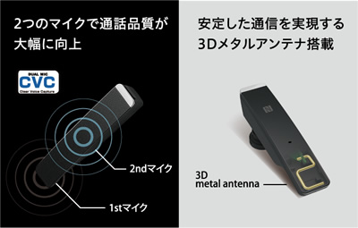 2つのマイクで通話品質が大幅に向上　安定した通信を実現する3Dメタルアンテナ搭載