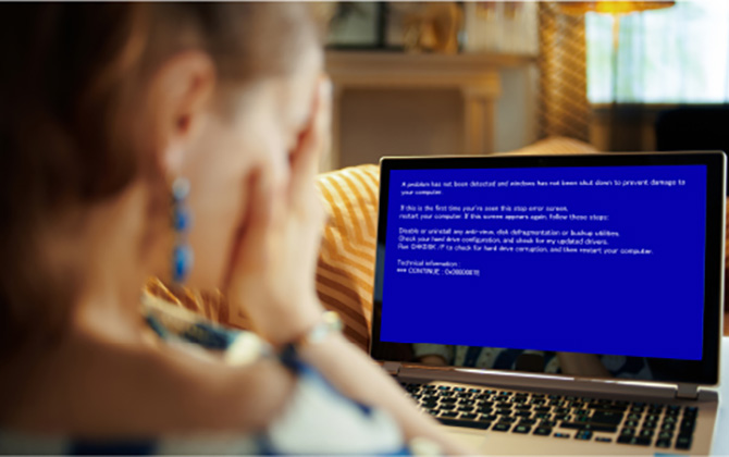 パソコンが青い画面になって起動しない！ブルースクリーンの原因と対処法