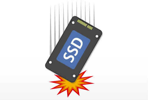 SSDに衝撃を与えないこと