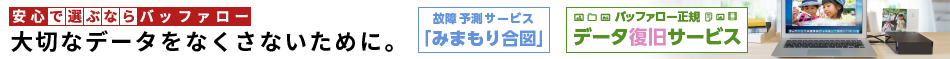 安心で選ぶならバッファロー 大切なデータをなくさないために。