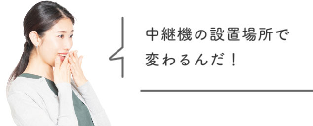 中継機の設置場所で変わるんだ！