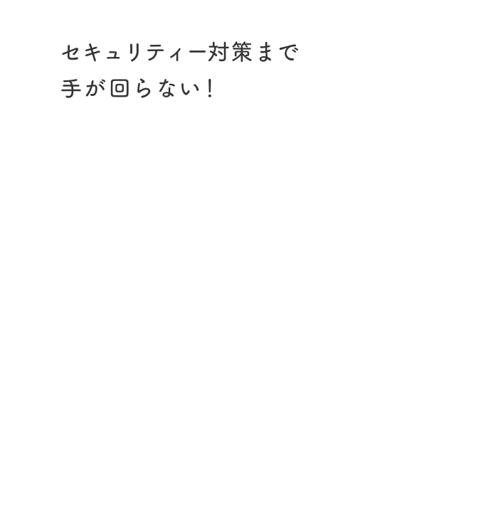 セキュリティー対策まで手が回らない！ 