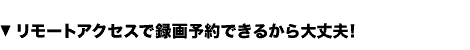 リモートアクセスで録画予約できるから大丈夫！