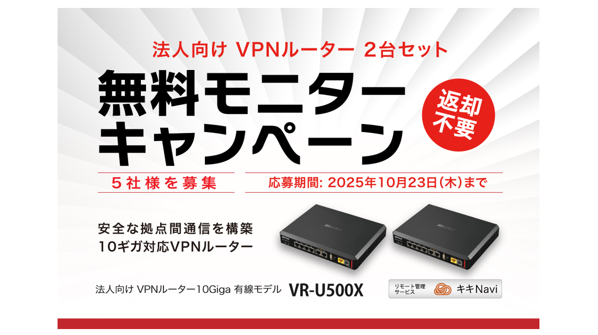 安全な拠点間通信を構築】法人向け10ギガ対応VPNルーター2台セットの 