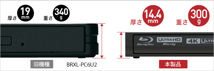 BUFFALO UHD BD compatible portable Blu-ray drive black BRUHD-PU3-BK Japan NEW 
