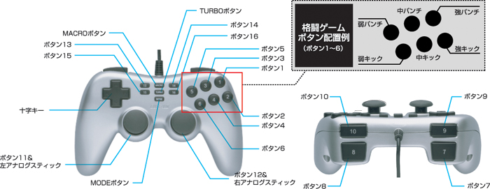 ハイスペック16ボタンゲームパッド