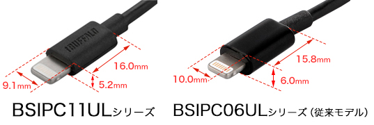 従来のコネクターよりスリムタイプ