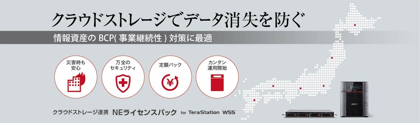 クラウドストレージでデータ消失を防ぐ。情報資産のBCP(事業継続性)対策に最適。