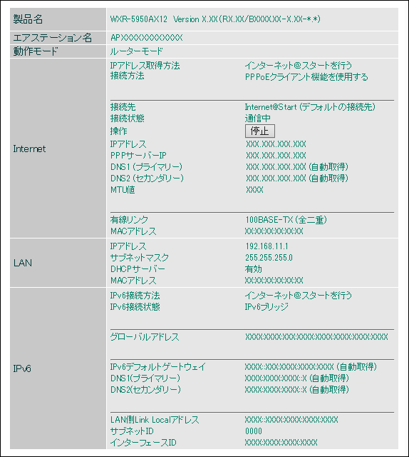 WXR-5950AX12シリーズ ユーザーマニュアル