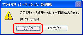 確認メッセージが表示されたら[はい]をクリック