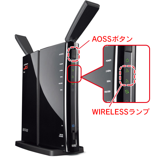 Wi Fiルーターをaoss Wps動作状態にする方法 バッファロー Wi Fiルーターをaoss Wps動作状態にする方法 バッファロー