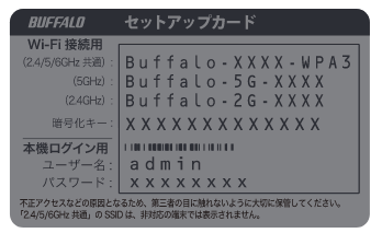 セットアップカードの見方（WXR18000BE10P、WXR-11000XE12/6000AX12P 