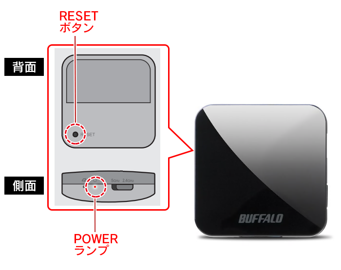 Wi-Fiルーター・中継機の初期化ボタンより初期化を行う方法 | バッファロー