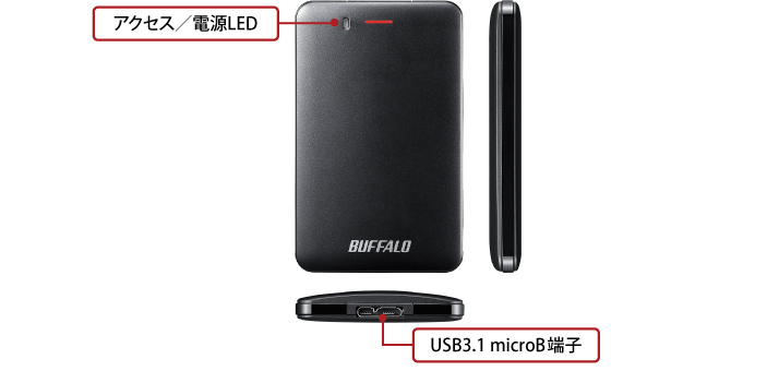 BUFFALO ポータブル SSD 480GB SSD-PG480U3-BA Amazon.co.jp: Buffalo SSD-PG480U3-BA (Black) Portable SSD
