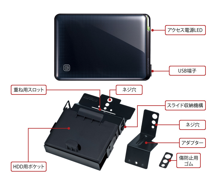 HDX-PN1.0TU2/VC : ポータブルHDD : MiniStation | バッファロー