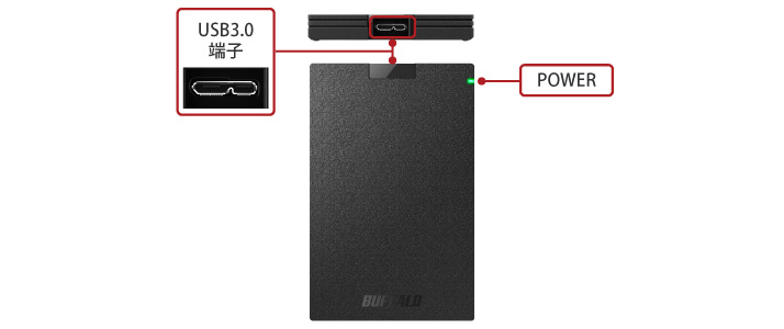 BUFFALO ポータブルSSD SSD-PG1.0U3-B/NL 1.0TB