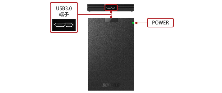 Buffalo ポータブルSSD 480GB SSD-PG480U3-B/NL