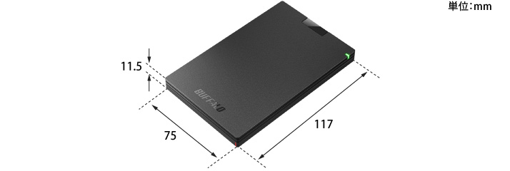 Buffalo ポータブルSSD 480GB SSD-PG480U3-B/NL
