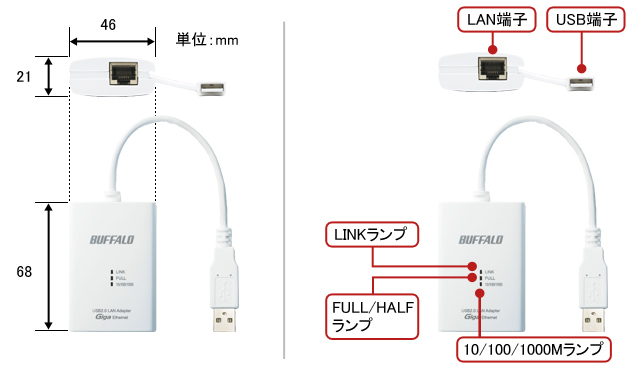 Lua3 U2 Agt Lanアダプター バッファロー
