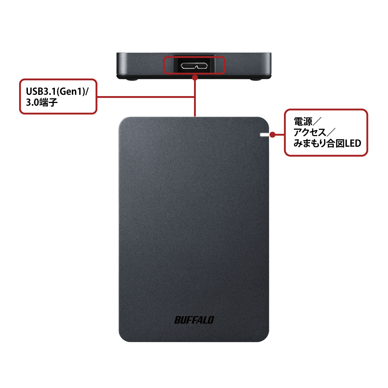 BUFFALO 外付けハードディスク HD-PGF5.0U3-GBKA HD-PGF5.0U3-GBKA : ポータブルHDD : MiniStation | バッファロー