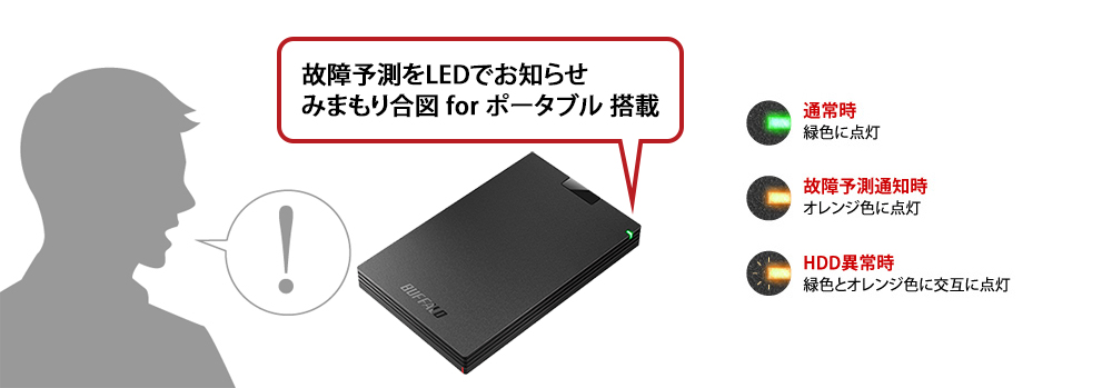 バッファロー外付HDD　BUFFALO HD-PGAC1U3-BA