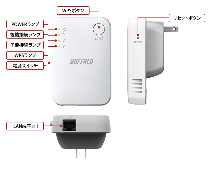 WEX-300HPS/N : Wi-Fi中継機 : AirStation | バッファロー