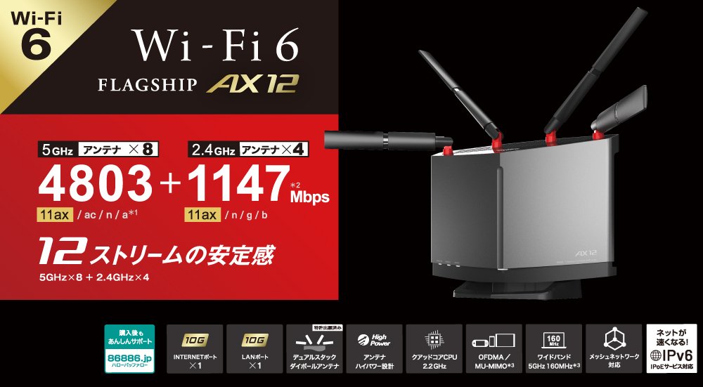 WXR-6000AX12B : Wi-Fiルーター : AirStation | バッファロー