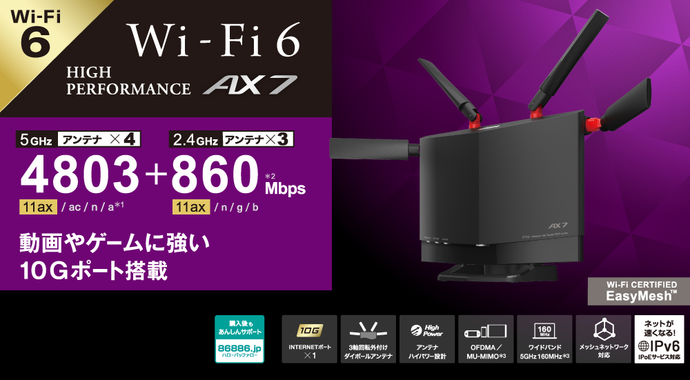 WXR-5700AX7B : Wi-Fiルーター : AirStation | バッファロー