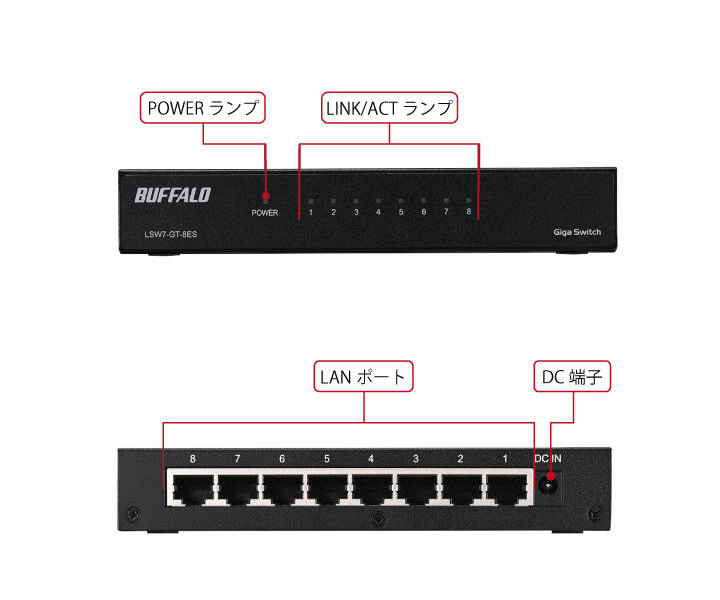 LSW7-GT-8ES/BK : スイッチングハブ | バッファロー LSW7-GT-8ES/BK : スイッチングハブ | バッファロー