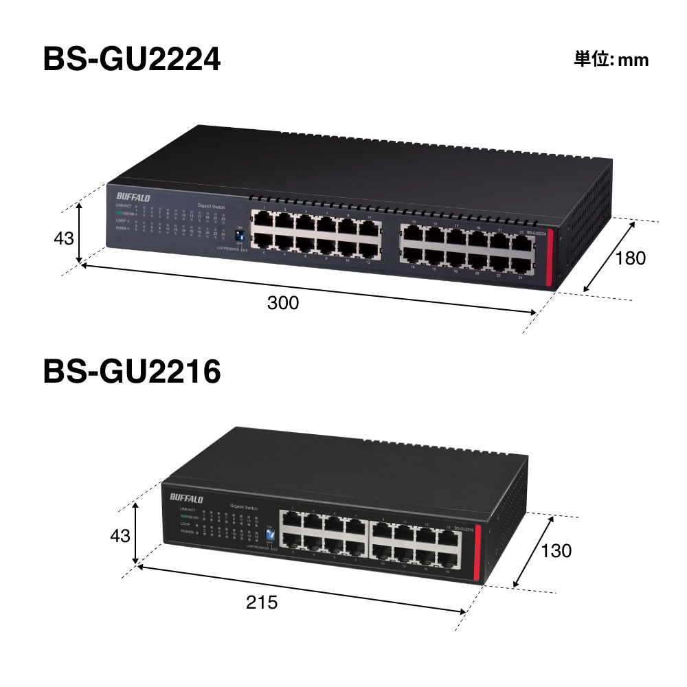 BUFFALO BS-GU2224 アンマネージスイッチ 24ポート Giga BS-GU2224 : スイッチ : Business Switch | バッファロー