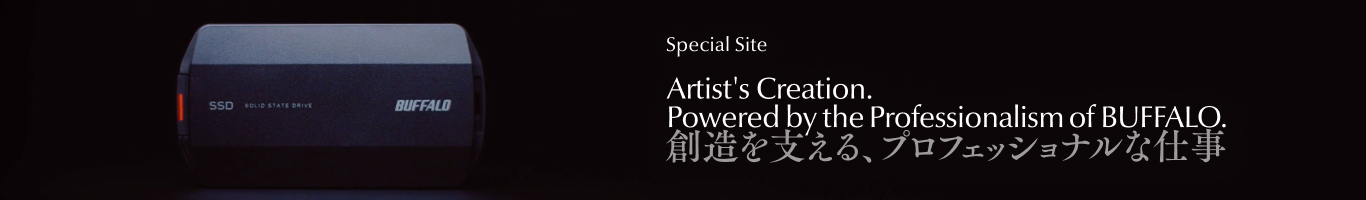 Airtist's Creation.Powered by the Professionalism of BUFFALO. 創造を支える、プロフェッショナルな仕事