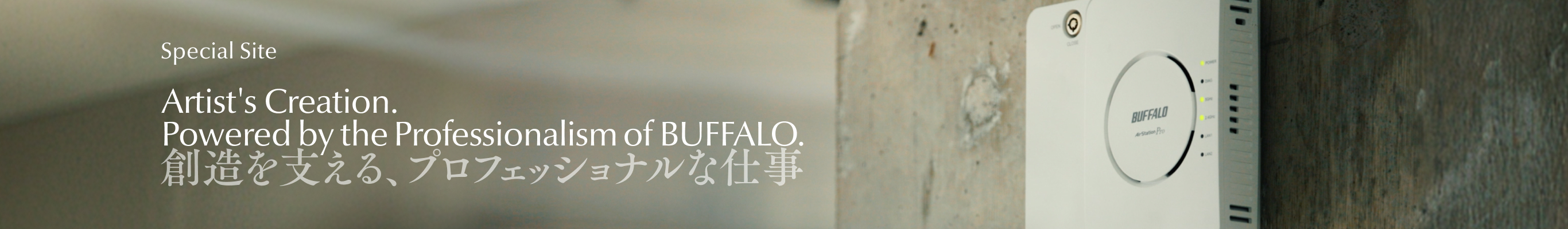 Airtist's Creation.Powered by the Professionalism of BUFFALO. 創造を支える、プロフェッショナルな仕事