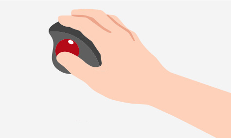 親指で操作するタイプのイメージ
