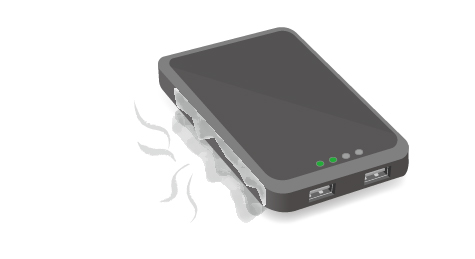 モバイルバッテリーから異臭がするイメージ