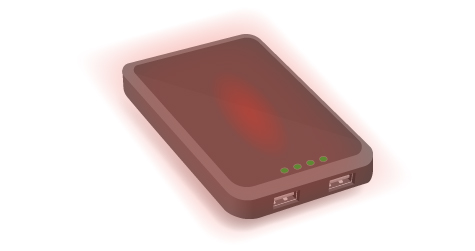 モバイルバッテリーが異常発熱しているイメージ