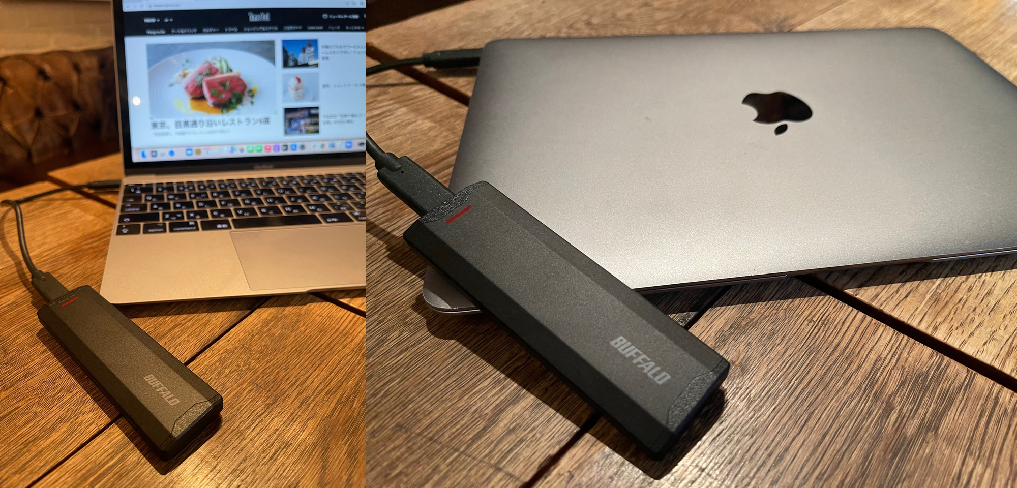 MacBook Airと一緒に持ち運べる、コンパクトな外付けSSD