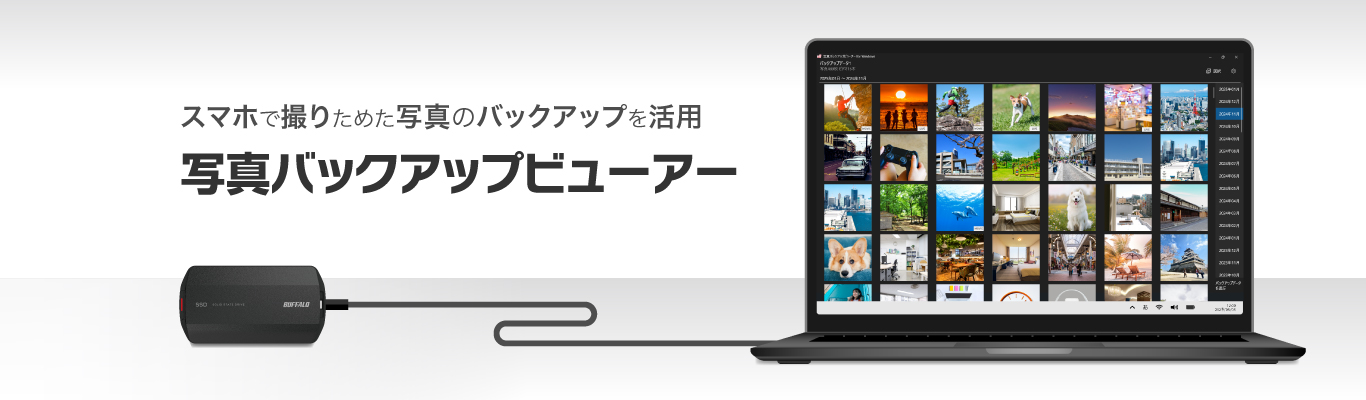 スマホで撮りためた写真のバックアップを活用「写真バックアップビューアー」