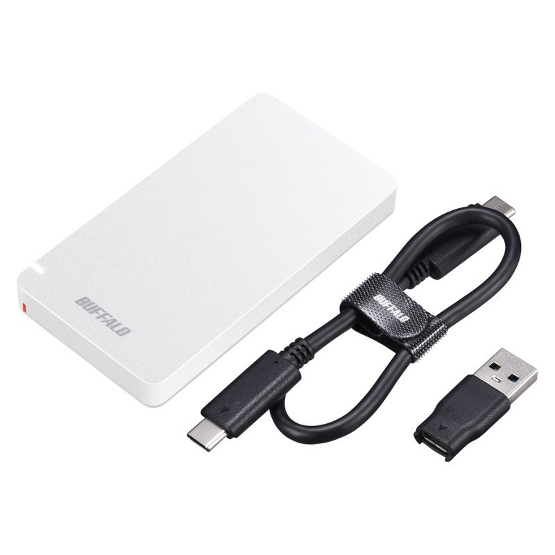 バッファロー USB3.2 Gen1 Type-A SSD-PG1.0U3-WC ポータブルSSD 1.0TB 21 ホワイト